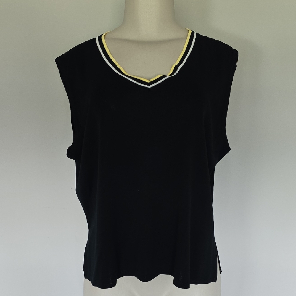 Ming Wang black sleeveless knit top-XL